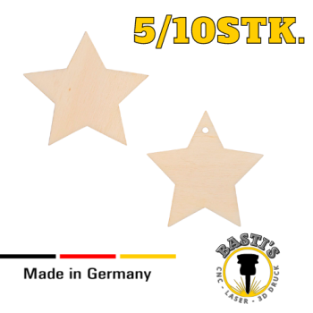 Stern aus Holz 1-10cm